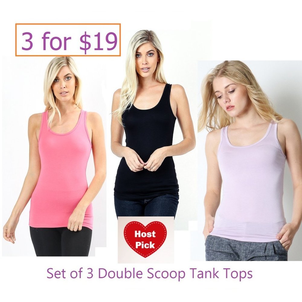 Tank Tops (3-Pack) - Scoop Neck